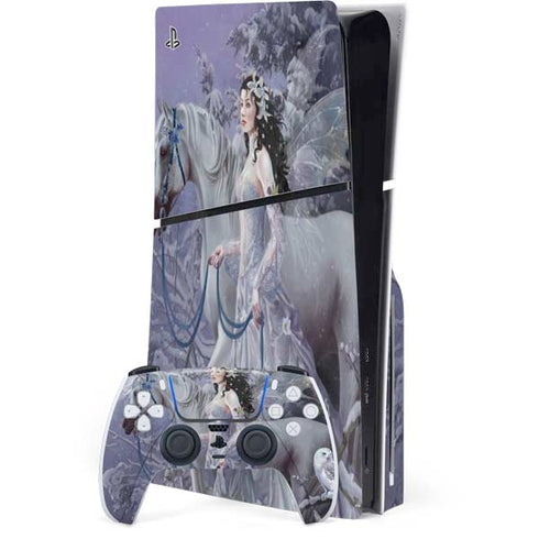 Fairy with Horse in Snow by Nene Thomas PlayStation PS5 Skins