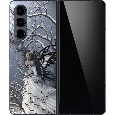 Fairy with Owl in Snow by Nene Thomas Galaxy Z Fold5 5G Skin