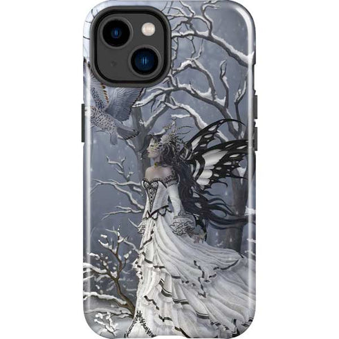 Fairy with Owl in Snow by Nene Thomas iPhone 15 Impact Case