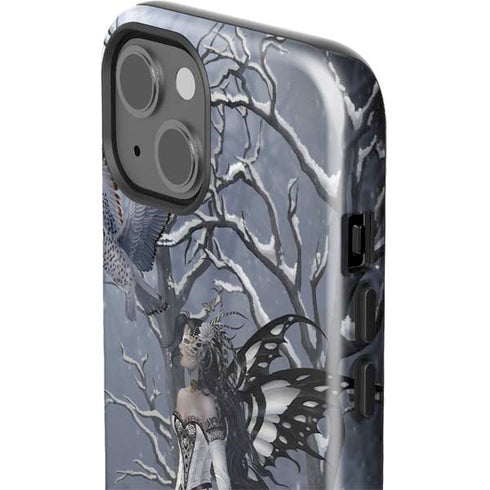 Fairy with Owl in Snow by Nene Thomas iPhone 15 Impact Case