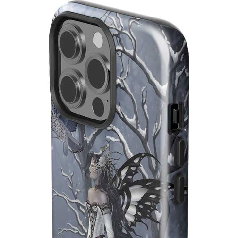 Fairy with Owl in Snow by Nene Thomas iPhone 15 Pro Impact Case