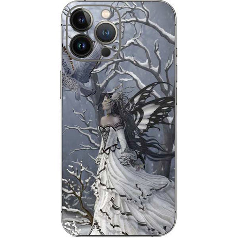 Fairy with Owl in Snow by Nene Thomas iPhone 15 Pro Max Skin
