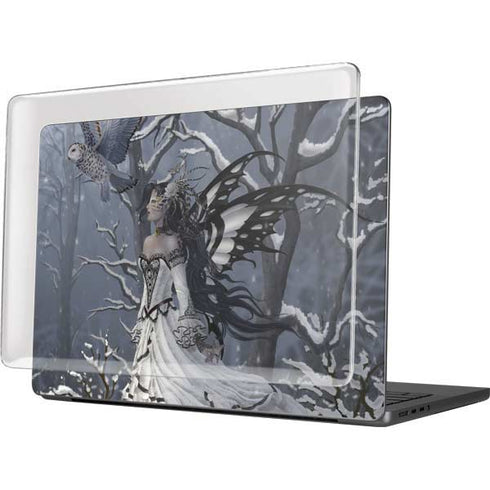 Fairy with Owl in Snow by Nene Thomas MacBook Pro 14in (2021-24) Case plus Skin