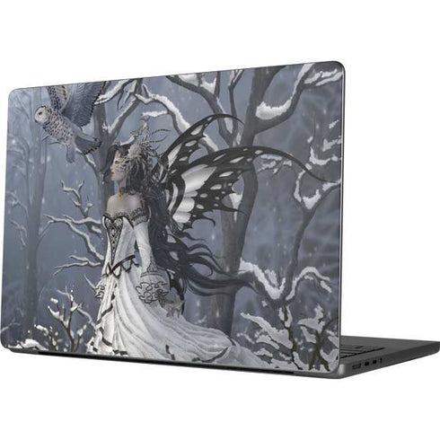 Fairy with Owl in Snow by Nene Thomas Apple MacBook Pro 14-inch Skin