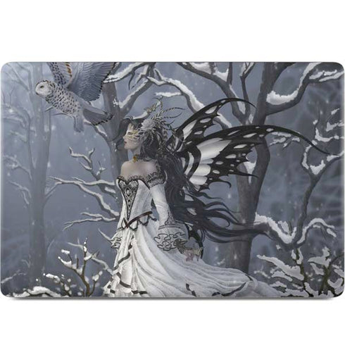 Fairy with Owl in Snow by Nene Thomas MacBook Skins