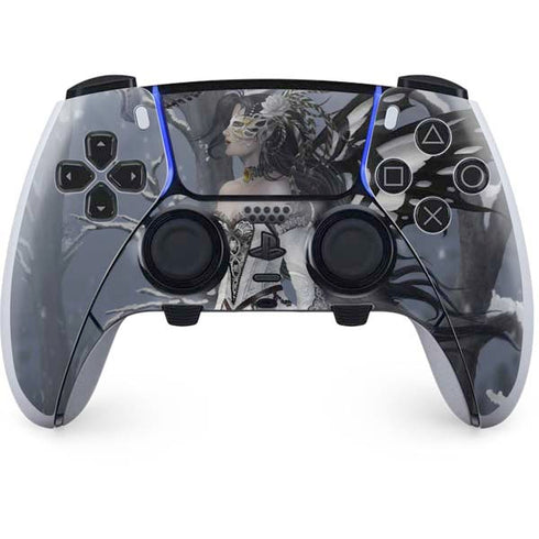 Fairy with Owl in Snow by Nene Thomas PS5 DualSense Edge Pro Controller Skin