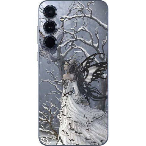 Fairy with Owl in Snow by Nene Thomas Galaxy A35 5G Skin