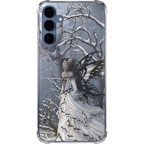 Fairy with Owl in Snow by Nene Thomas Galaxy A55 5G Clear Case