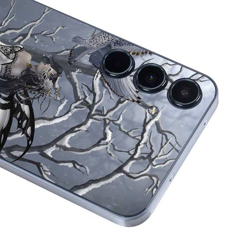 Fairy with Owl in Snow by Nene Thomas Galaxy A55 5G Skin
