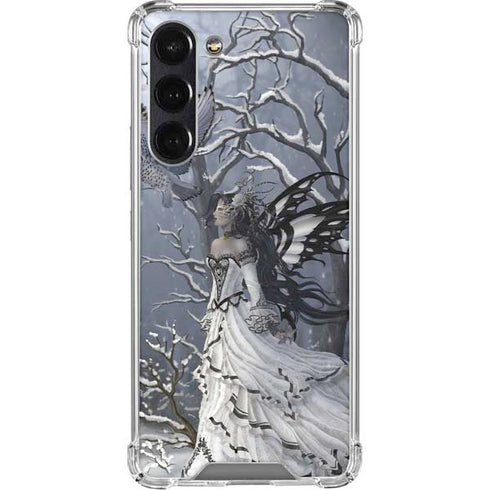 Fairy with Owl in Snow by Nene Thomas Galaxy S24 FE Clear Case