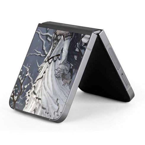 Fairy with Owl in Snow by Nene Thomas Galaxy Z Flip6 Skin