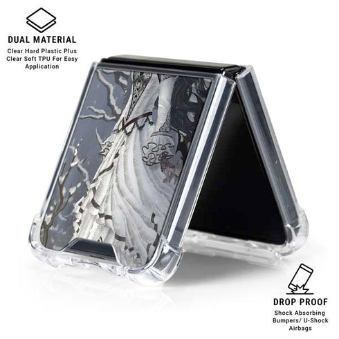 Fairy with Owl in Snow by Nene Thomas Galaxy Z Flip6 Clear Case