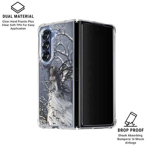 Fairy with Owl in Snow by Nene Thomas Galaxy Z Fold6 Clear Case