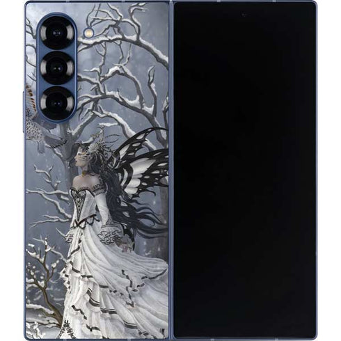Fairy with Owl in Snow by Nene Thomas Galaxy Z Fold6 Skin
