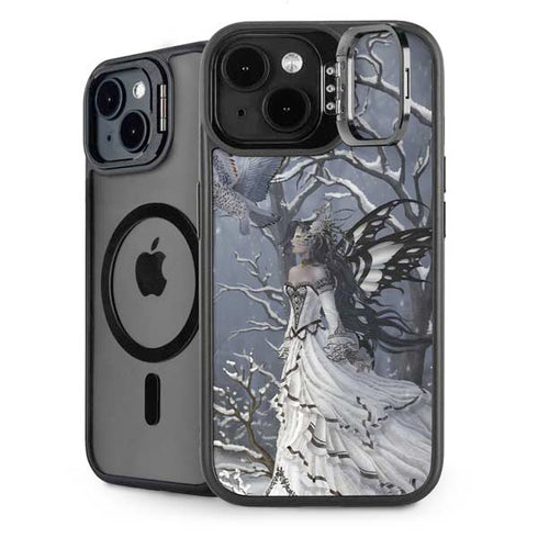 Fairy with Owl in Snow by Nene Thomas iPhone 14 Kickstand Case