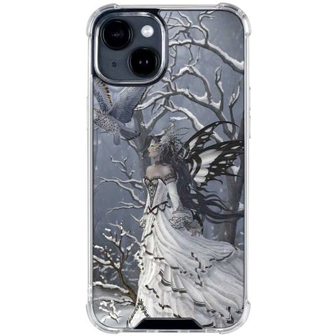 Fairy with Owl in Snow by Nene Thomas iPhone 15 Clear Case