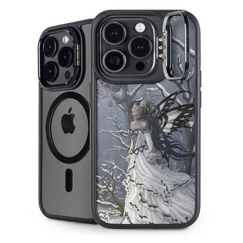 Fairy with Owl in Snow by Nene Thomas iPhone 15 Pro Kickstand Case