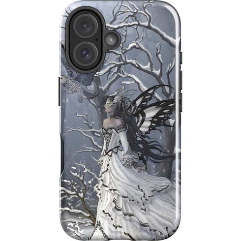 Fairy with Owl in Snow by Nene Thomas iPhone 16 Impact Case