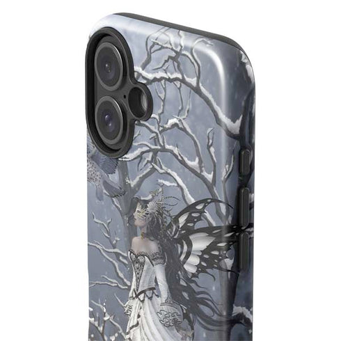 Fairy with Owl in Snow by Nene Thomas iPhone 16 Impact Case