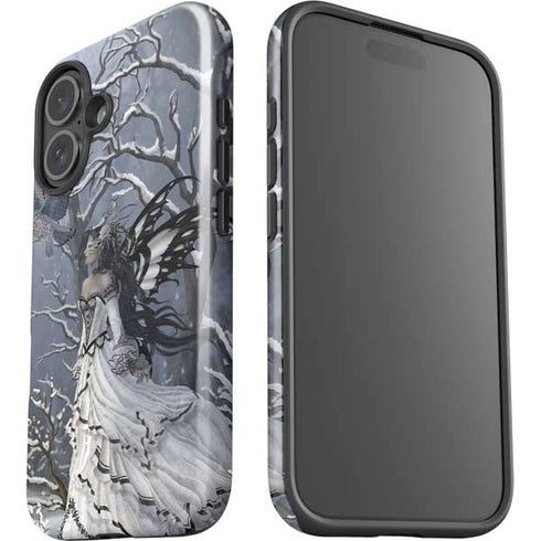 Fairy with Owl in Snow by Nene Thomas iPhone 16 Impact Case