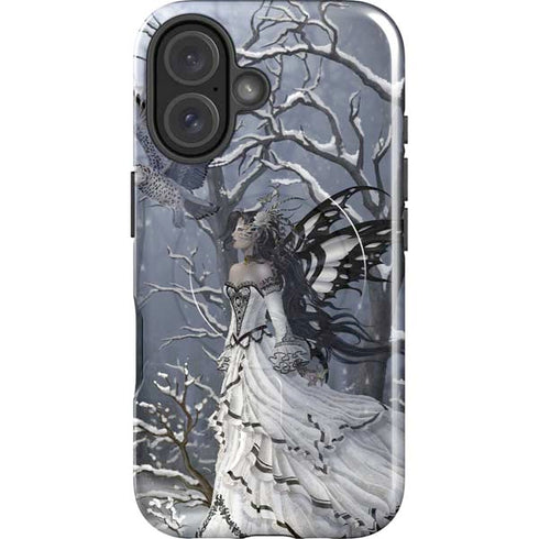Fairy with Owl in Snow by Nene Thomas iPhone 16 Magsafe Impact Case