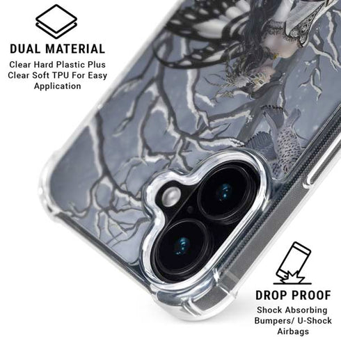 Fairy with Owl in Snow by Nene Thomas iPhone 16 Plus Clear Case