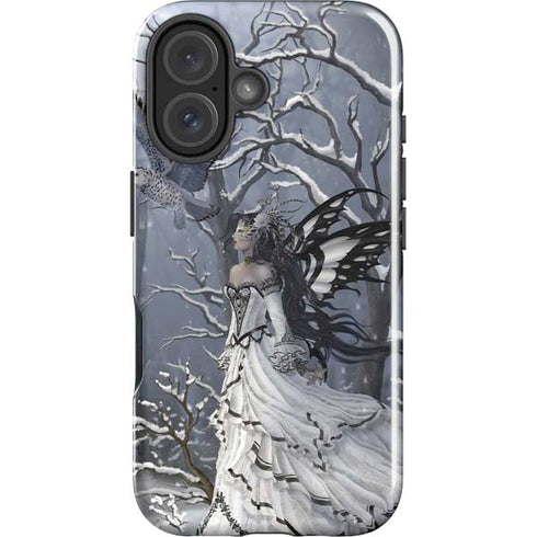 Fairy with Owl in Snow by Nene Thomas iPhone 16 Plus Impact Case