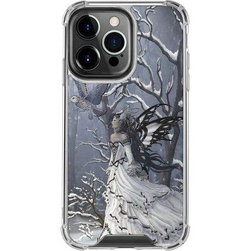 Fairy with Owl in Snow by Nene Thomas iPhone 16 Pro Clear Case