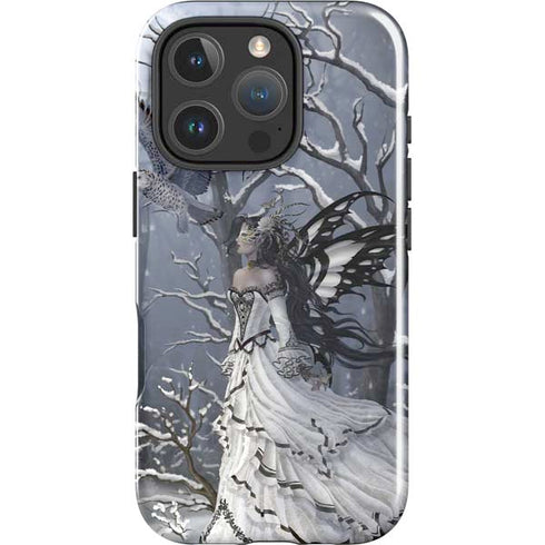 Fairy with Owl in Snow by Nene Thomas iPhone 16 Pro Impact Case