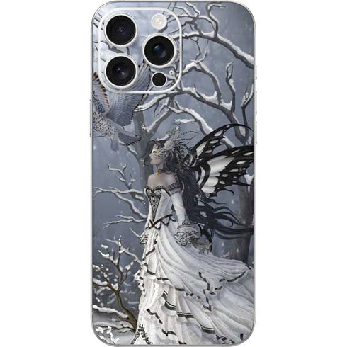 Fairy with Owl in Snow by Nene Thomas iPhone 16 Pro Max Skin
