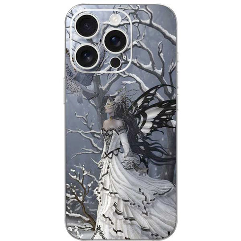 Fairy with Owl in Snow by Nene Thomas iPhone 16 Pro Skin