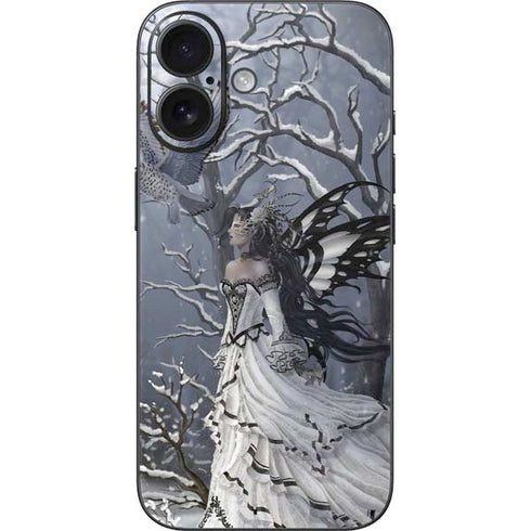 Fairy with Owl in Snow by Nene Thomas iPhone 16 Skin