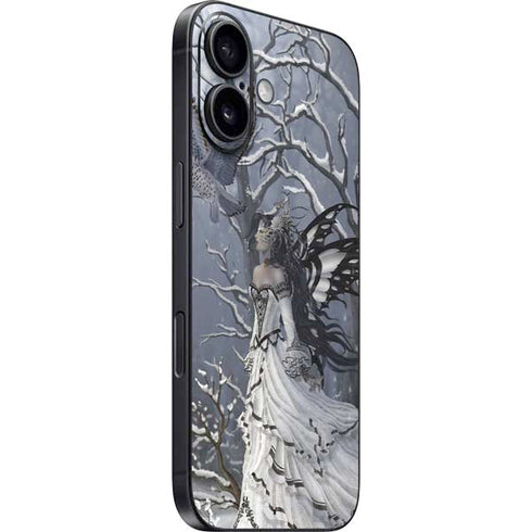 Fairy with Owl in Snow by Nene Thomas iPhone 16 Skin