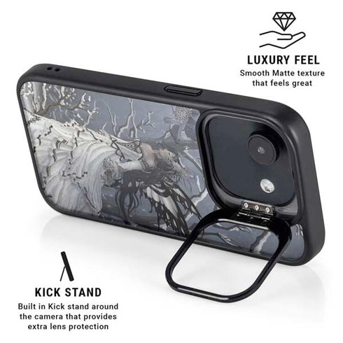 Fairy with Owl in Snow by Nene Thomas iPhone 16e Kickstand Case