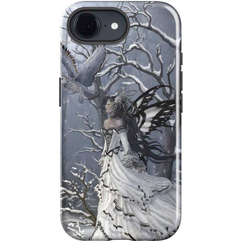 Fairy with Owl in Snow by Nene Thomas iPhone 16e Impact Case