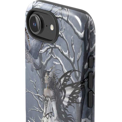 Fairy with Owl in Snow by Nene Thomas iPhone 16e Impact Case