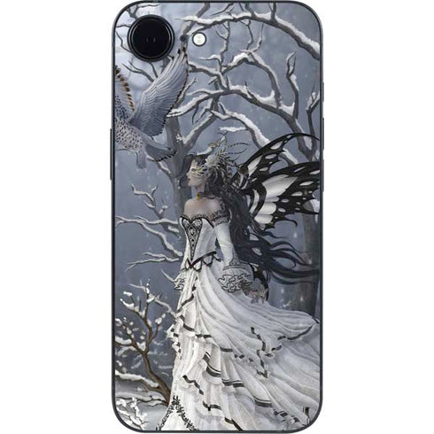 Fairy with Owl in Snow by Nene Thomas iPhone 16e Skin