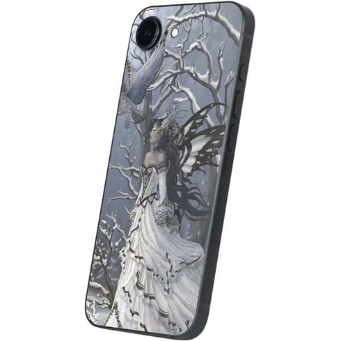 Fairy with Owl in Snow by Nene Thomas iPhone 16e Skin