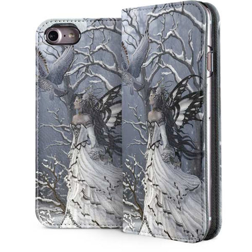 Fairy with Owl in Snow by Nene Thomas iPhone 7 Folio Case