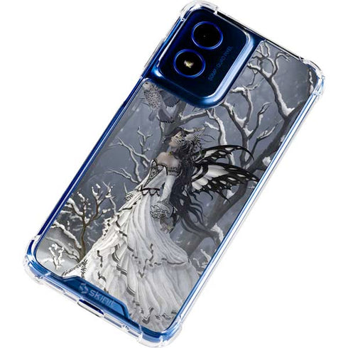Fairy with Owl in Snow by Nene Thomas Moto G 5G (2024) Clear Case