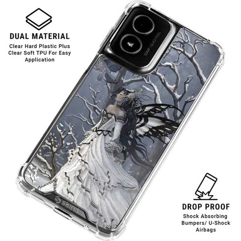 Fairy with Owl in Snow by Nene Thomas Moto G Power 5G (2024) Clear Case