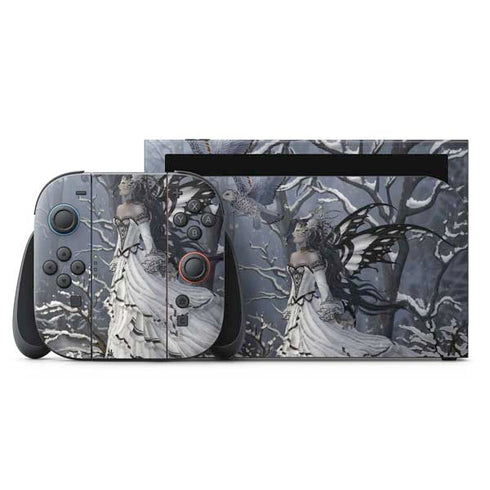 Fairy with Owl in Snow by Nene Thomas Nintendo Switch 2 (2025) with Joy-Con Skin