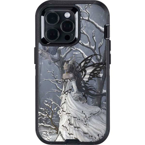 Fairy with Owl in Snow by Nene Thomas Otterbox Defender iPhone Skin