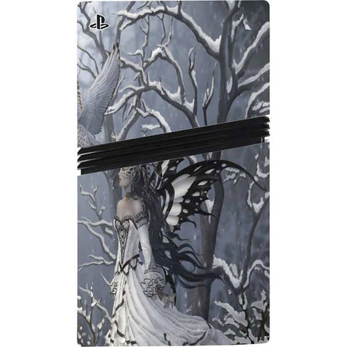 Fairy with Owl in Snow by Nene Thomas PS5 Pro Console Skin