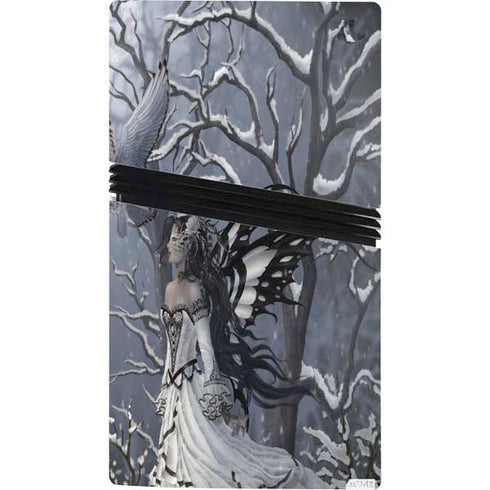 Fairy with Owl in Snow by Nene Thomas PS5 Pro Console Skin