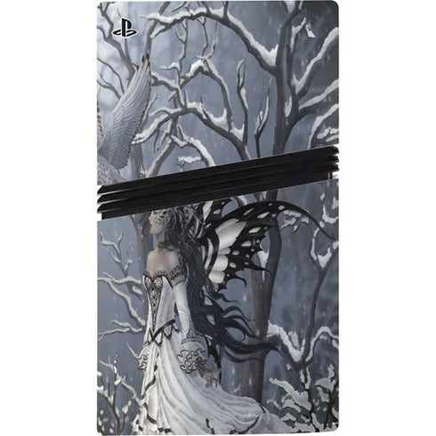 Fairy with Owl in Snow by Nene Thomas PS5 Pro Disk Console Skin