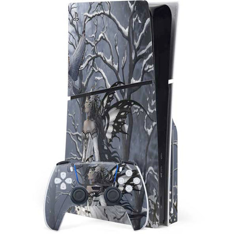 Fairy with Owl in Snow by Nene Thomas PlayStation PS5 Skins