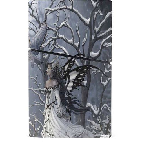 Fairy with Owl in Snow by Nene Thomas PS5 Slim Digital Edition Console Skin