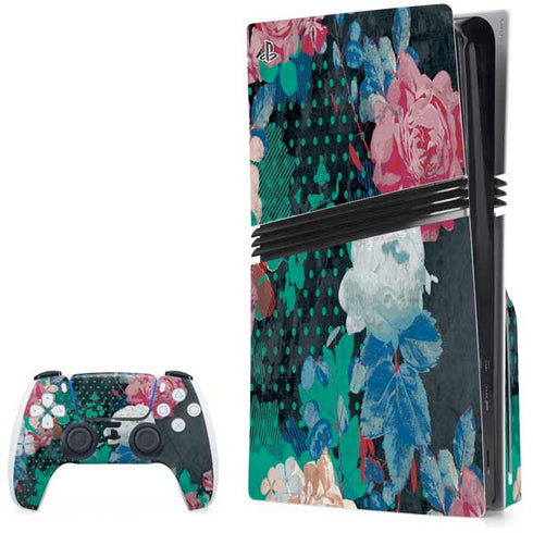 Fall Flowers PS5 Pro Disk Bundle Skin