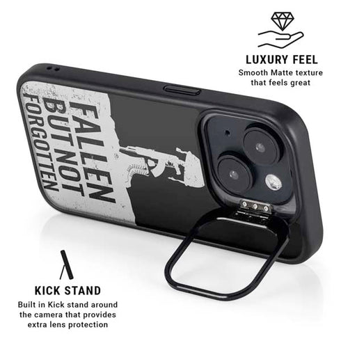 Fallen But Not Forgotten iPhone 15 Kickstand Case